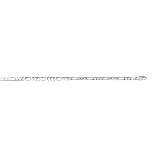 10kt White Gold Figaro Link Chain 22" in Length La Mine d'Or Moncton, NB