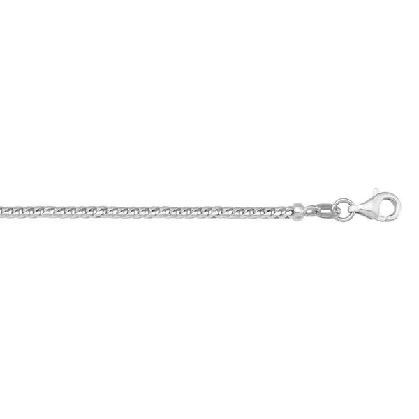 14kt White Gold Franco Style Link Chain 18" in Length La Mine d'Or Moncton, NB