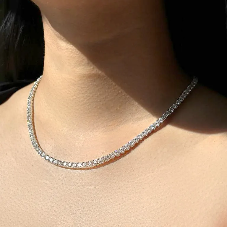 17.56ct Signature Diamond Tennis Necklace 18kt White Gold - 17" Image 4 La Mine d'Or Moncton, NB