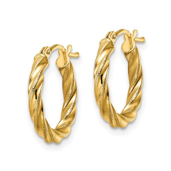 14kt Yellow Gold Twisted Hoop Earrings La Mine d'Or Moncton, NB