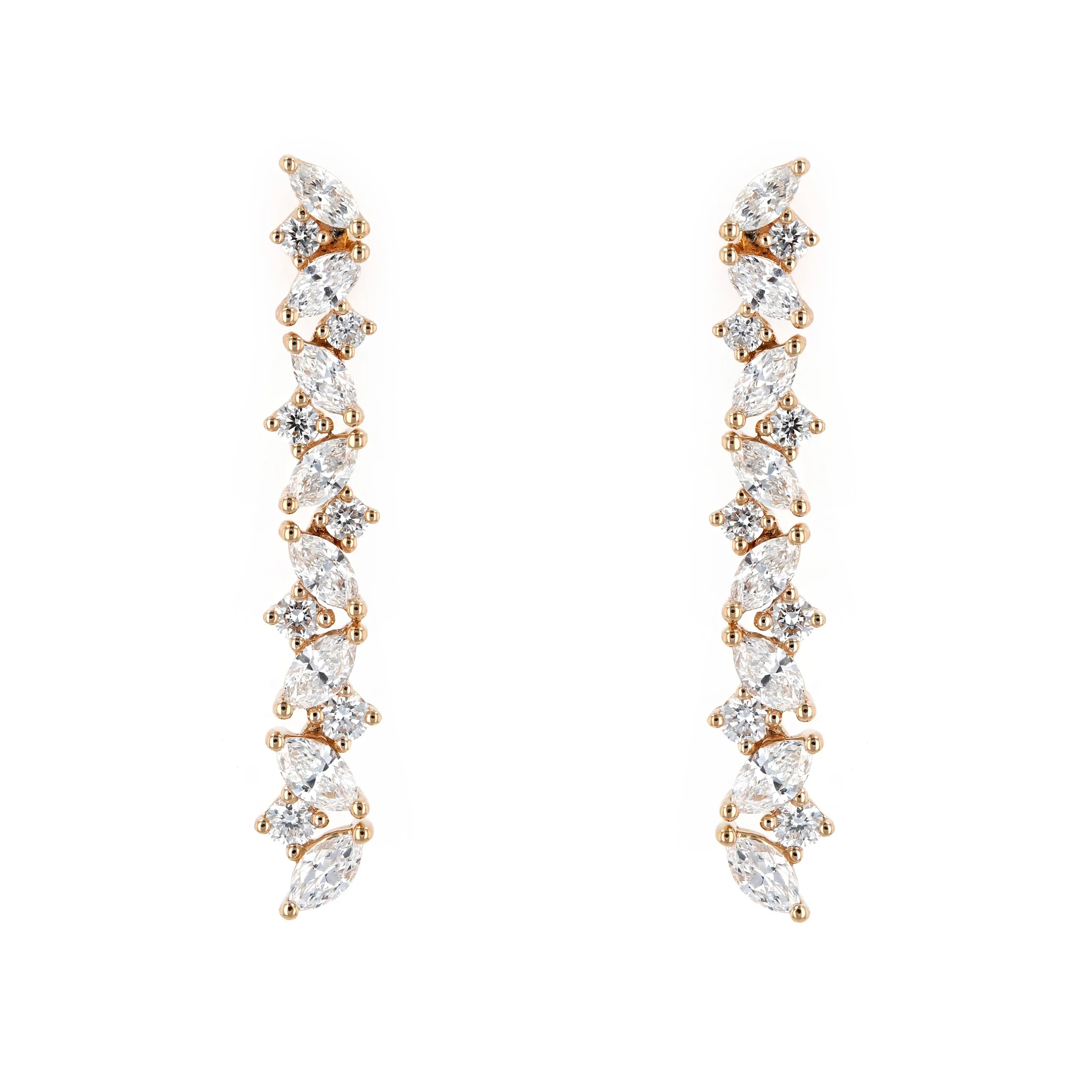 0.85tw Together Marquise and Round Diamond Drop Stud Earrings La Mine d'Or Moncton, NB