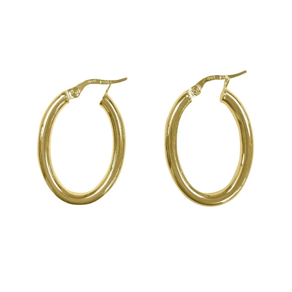 10kt Yellow Gold Oval Hoop Earrings La Mine d'Or Moncton, NB