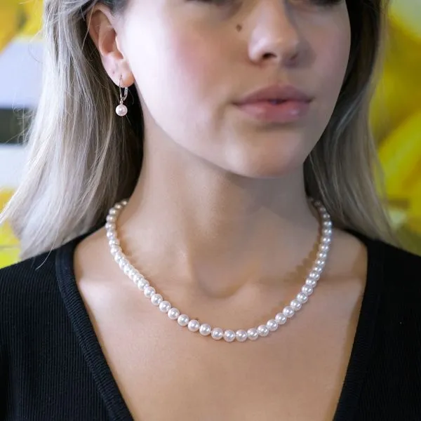 Mikimoto Akoya A 7.5x7mm Cultured Pearl Necklace 18kt Yellow Gold Image 2 La Mine d'Or Moncton, NB