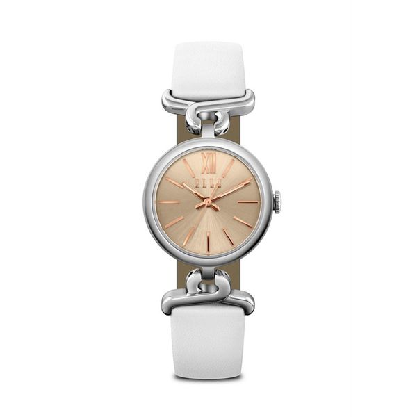 Elle Design "Amore" Collection Watch with Rosetone Dial and White Strap La Mine d'Or Moncton, NB
