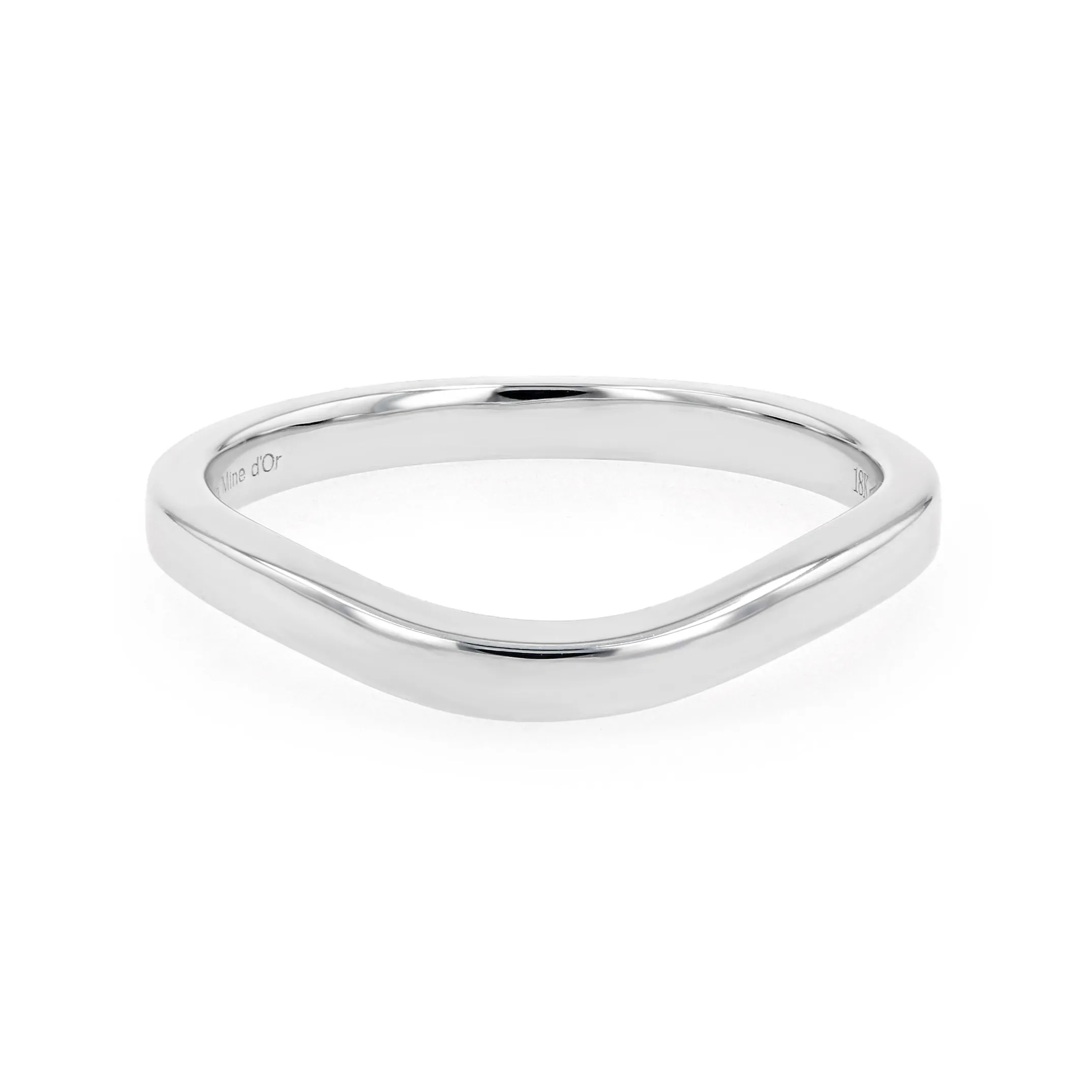 18kt White Palladium Gold Curved Band La Mine d'Or Moncton, NB
