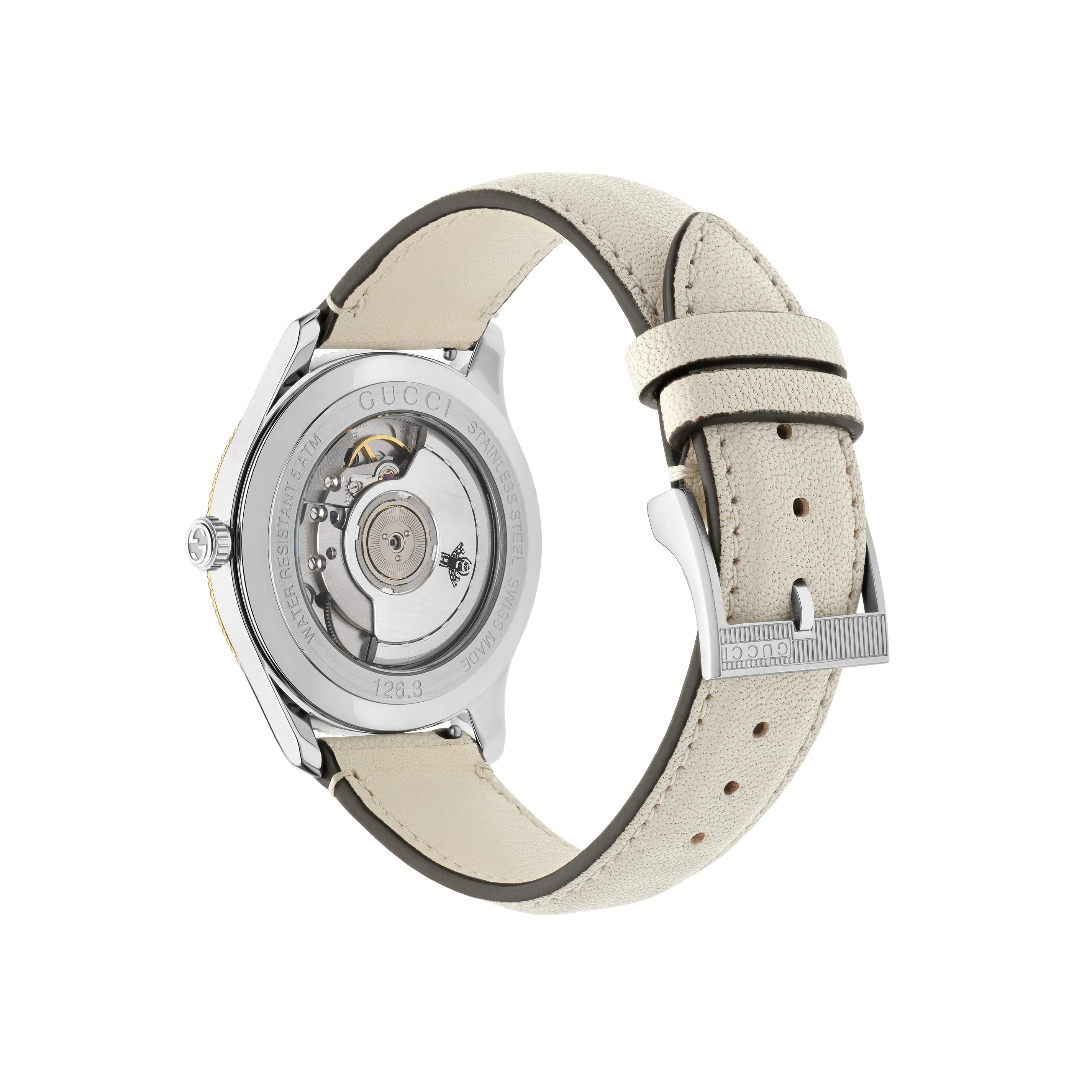 Gucci G-Timeless Automatic White Leather Strap 40mm Image 2 La Mine d'Or Moncton, NB