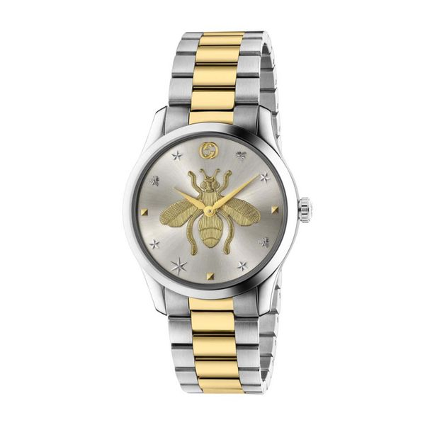 Gucci G-Timeless 38mm Golden Bee Dial Stainless Steel Watch La Mine d'Or Moncton, NB