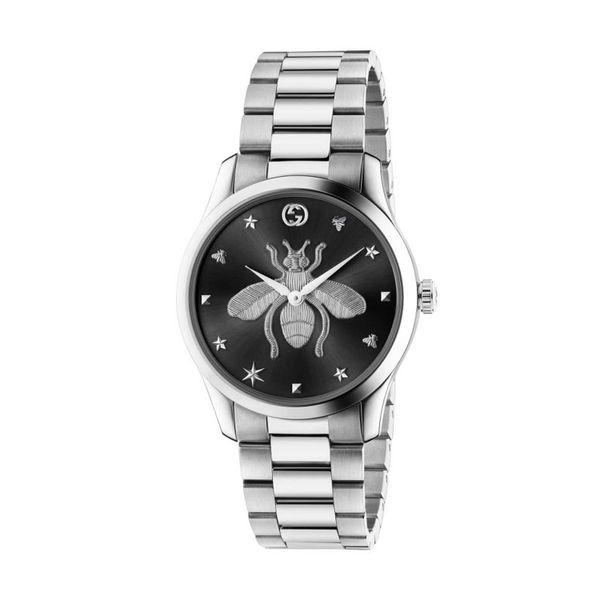 Gucci G-Timeless 38mm Silver Bee Dial Stainless Steel Watch | La
