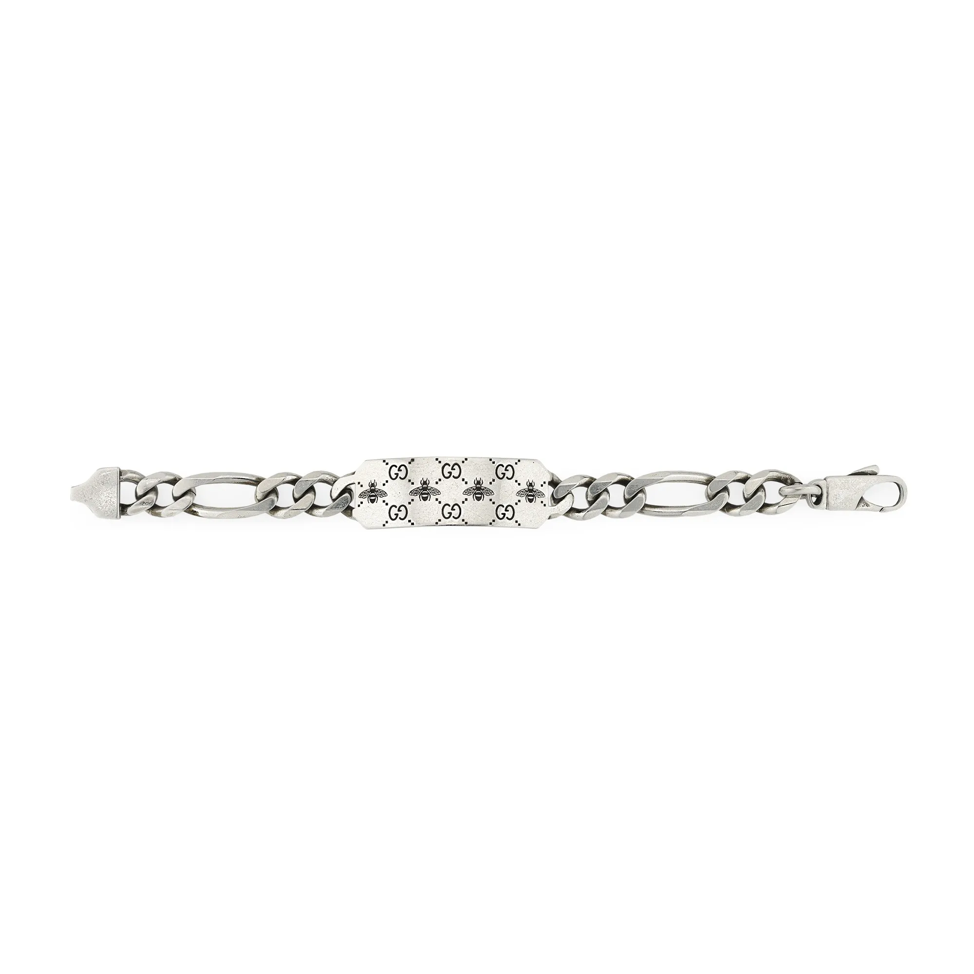 Gucci GG and Bees Engraved Aged Silver Bracelet Image 2 La Mine d'Or Moncton, NB