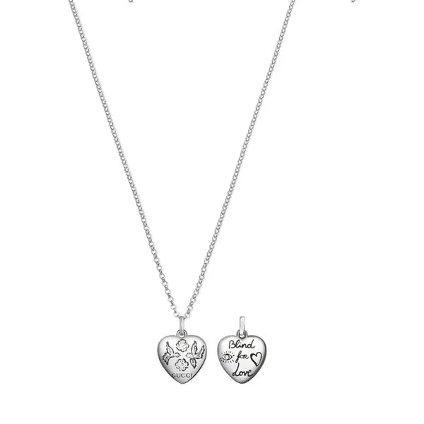 Gucci Blind for Love Necklace with Heart Pendant Aureco Black Silver La Mine d'Or Moncton, NB