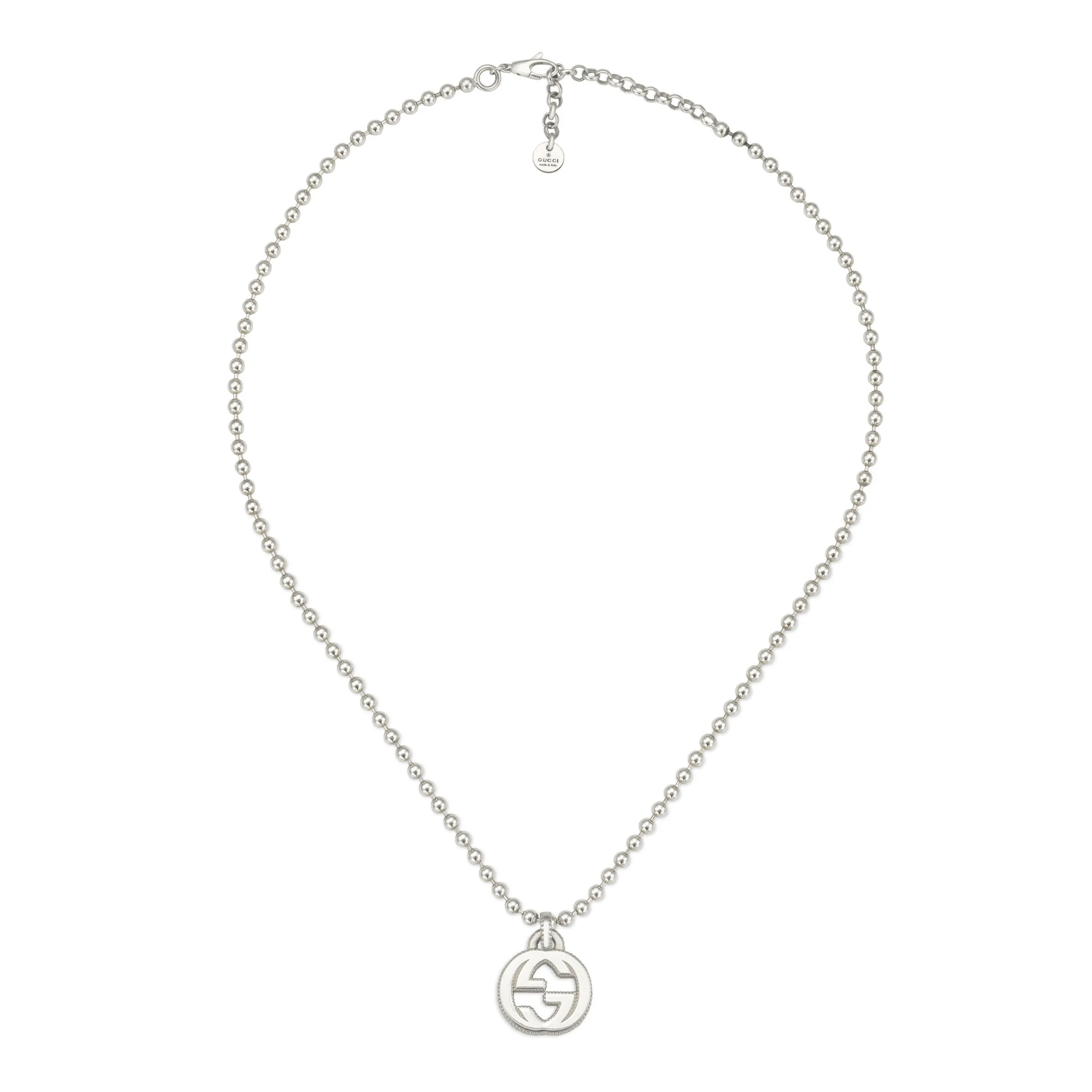 Estate Gucci Interlocking G Sterling Silver Ball Necklace La Mine d'Or Moncton, NB