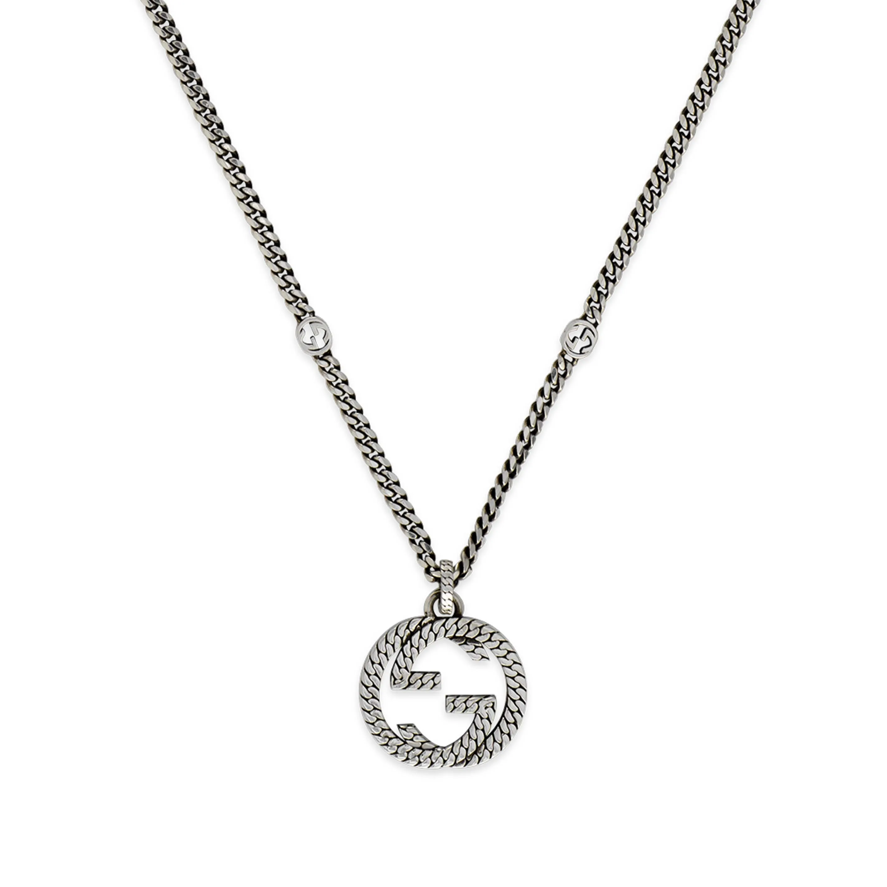 Gucci Interlocking G Silver Pendant Image 2 La Mine d'Or Moncton, NB