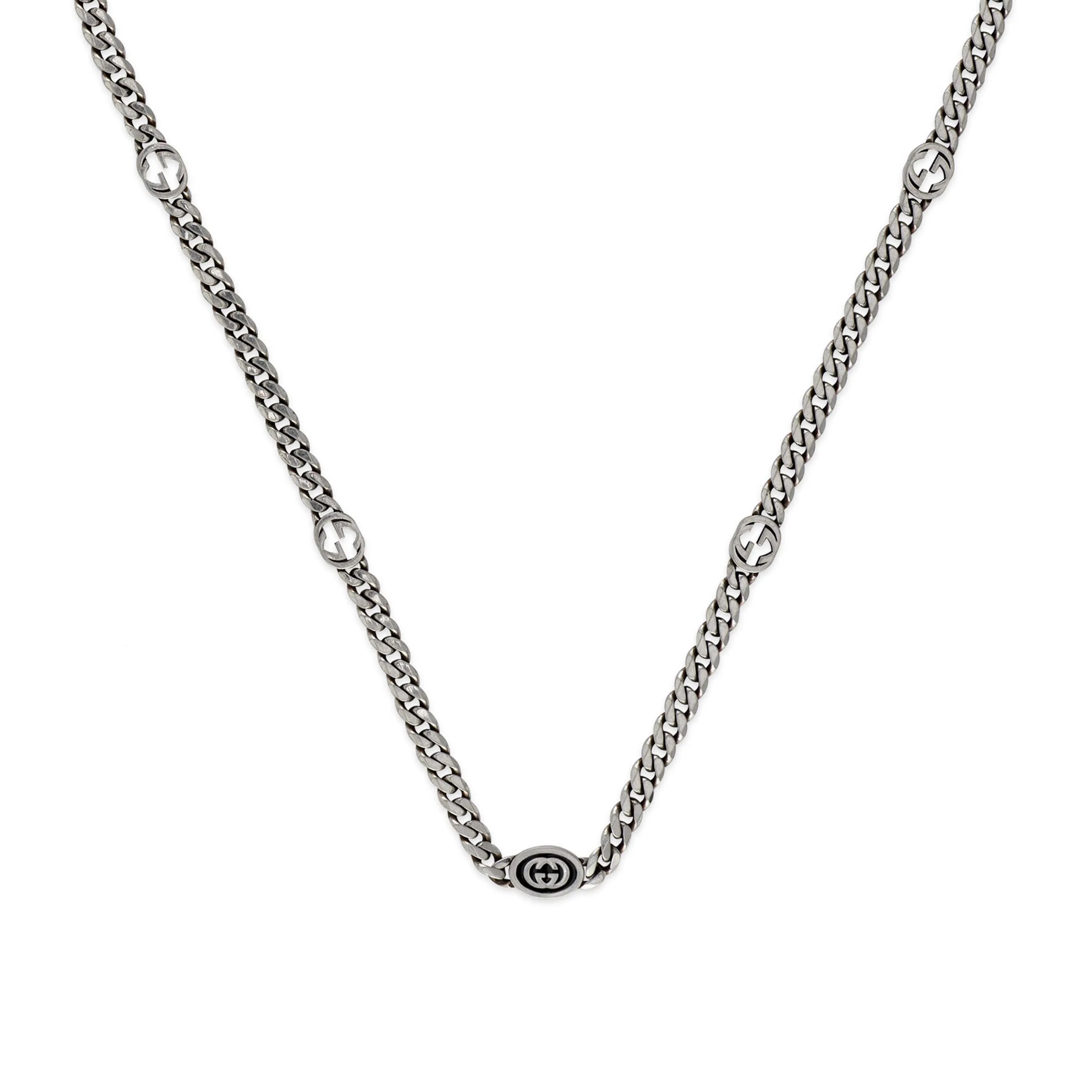 Estate Gucci Interlocking G Silver Necklace Image 2 La Mine d'Or Moncton, NB