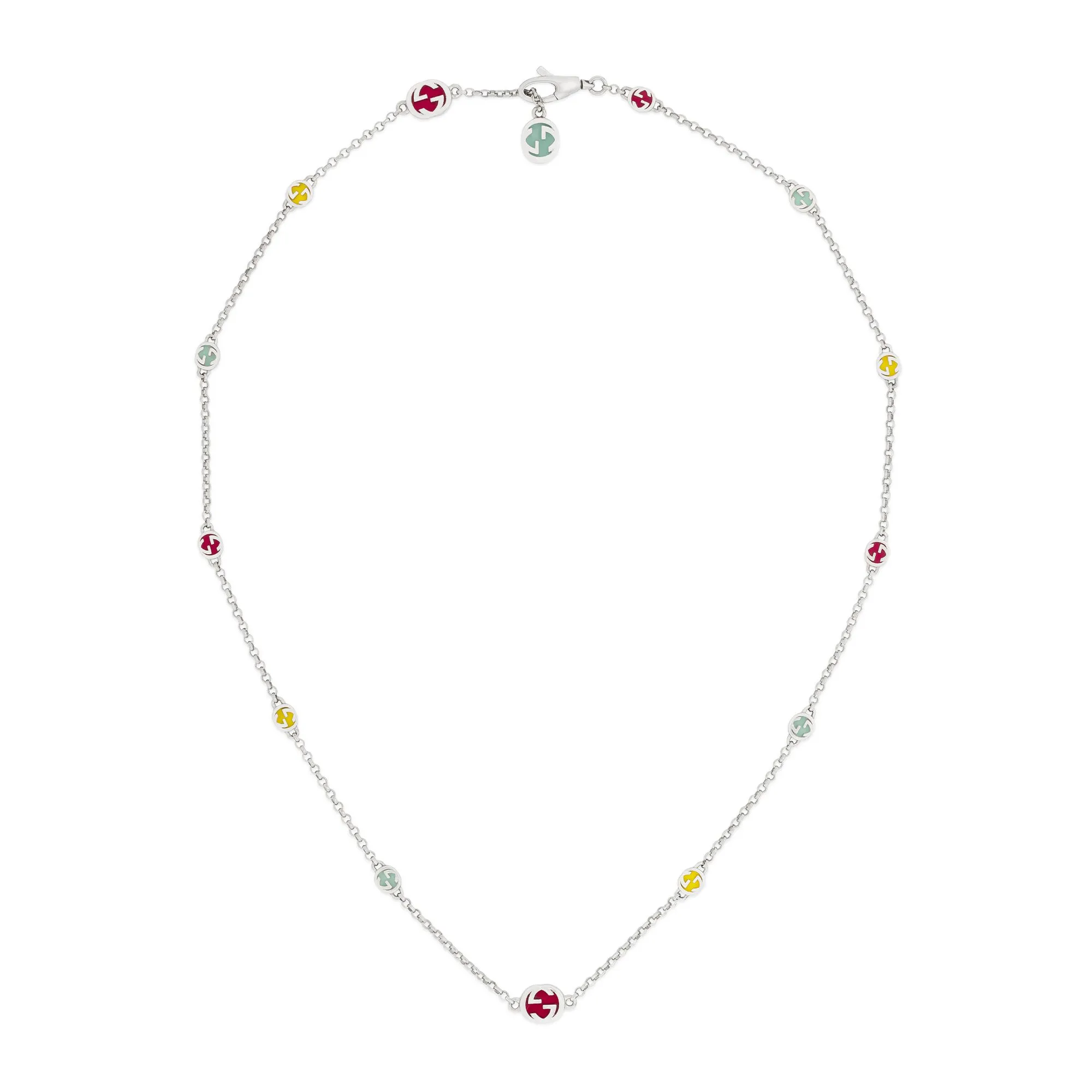 Gucci Interlocking G Silver Muliticolor Necklace La Mine d'Or Moncton, NB