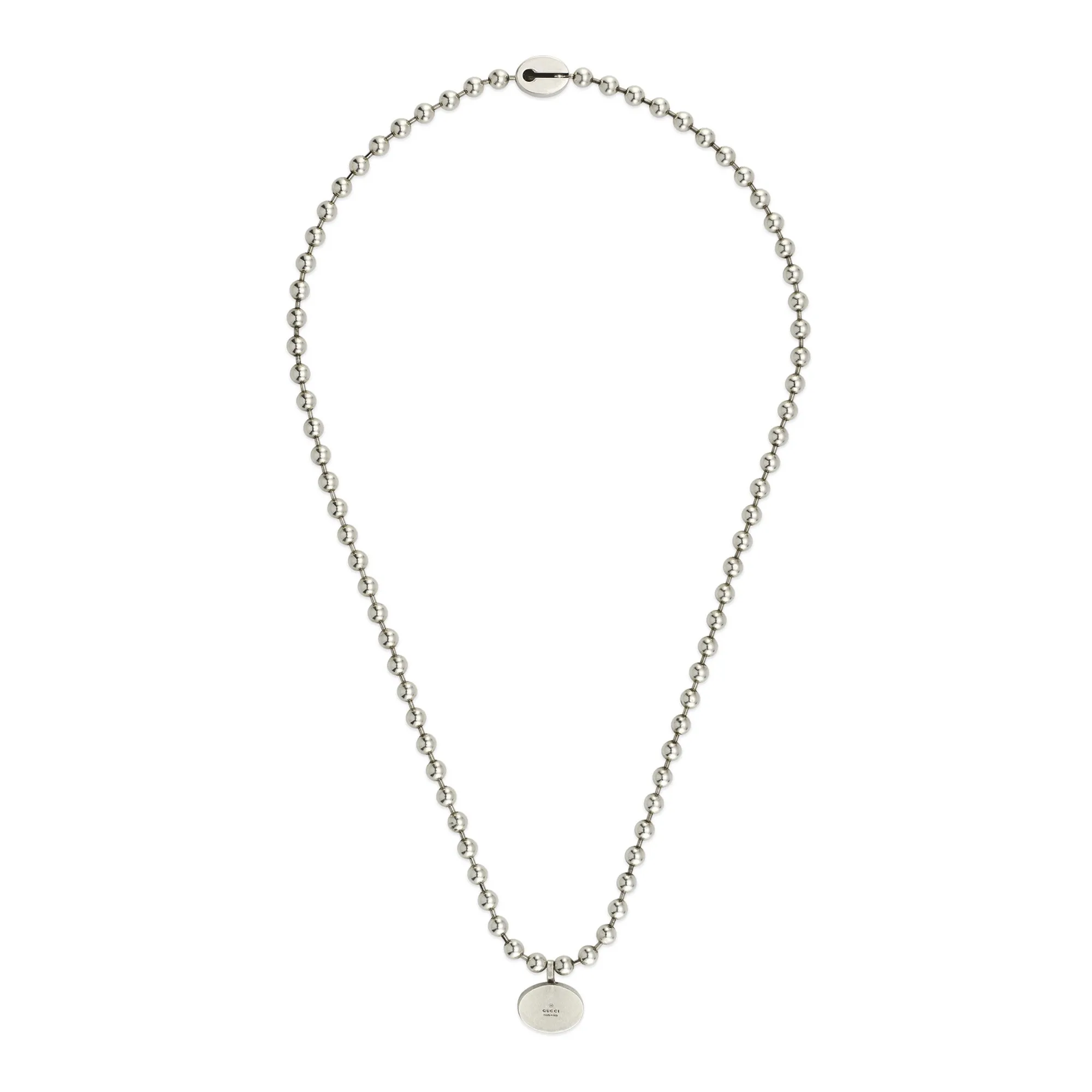 Gucci Interlocking G Boule Blue Enamel Silver Necklace Image 2 La Mine d'Or Moncton, NB