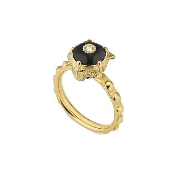 Gucci le Marche Des Merveille Ring in 18kt Yellow Gold and Black Onyx La Mine d'Or Moncton, NB