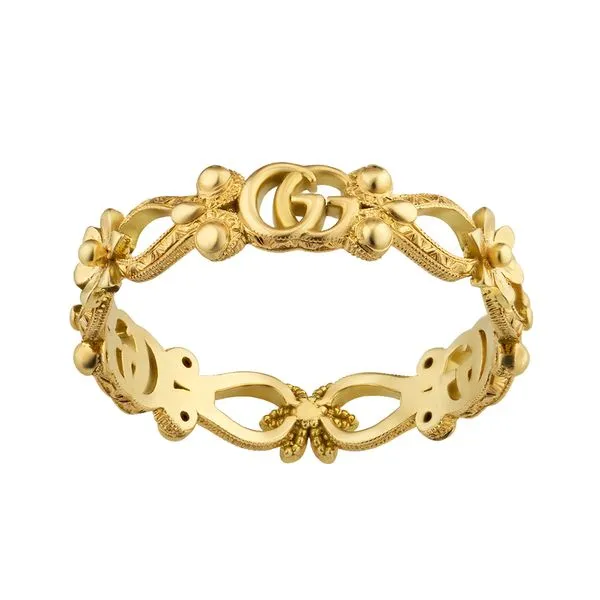 0.065tw Gucci Flora 18kt Double G Ring With Diamonds La Mine d'Or Moncton, NB