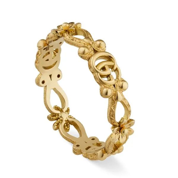 0.065tw Gucci Flora 18kt Double G Ring With Diamonds Image 2 La Mine d'Or Moncton, NB
