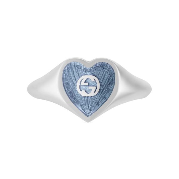 Gucci Heart Ring with Interlocking G Blue Enamel La Mine d'Or Moncton, NB