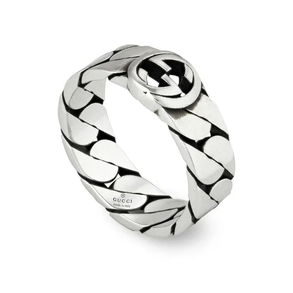 Gucci 6mm Interlocking G Monogram Silver Ring Image 2 La Mine d'Or Moncton, NB