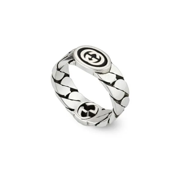 Estate Gucci Interlocking G Silver Ring, Size 6.75 Image 3 La Mine d'Or Moncton, NB