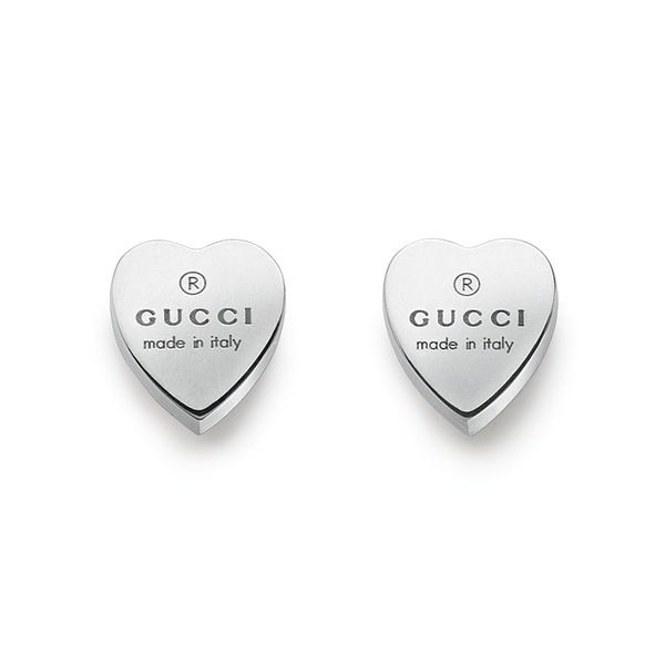 Gucci Trademark Silver Heart Stud Earrings La Mine d'Or Moncton, NB