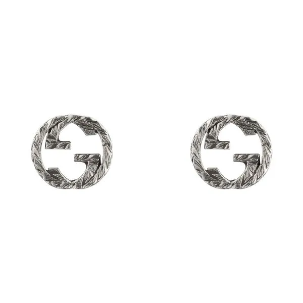 Gucci Interlocking G Aureco Silver Stud Earrings La Mine d'Or Moncton, NB