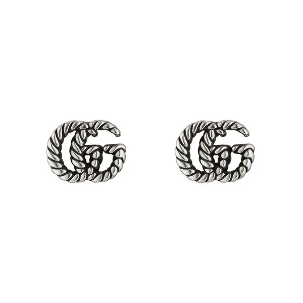 Gucci Double G Aged Silver Stud Earrings La Mine d'Or Moncton, NB