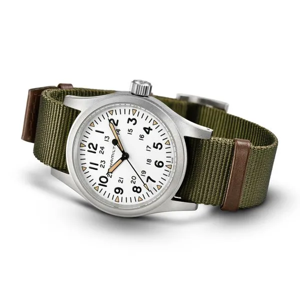 Hamilton Khaki Field Mechanical Watch White Dial 38mm Image 2 La Mine d'Or Moncton, NB