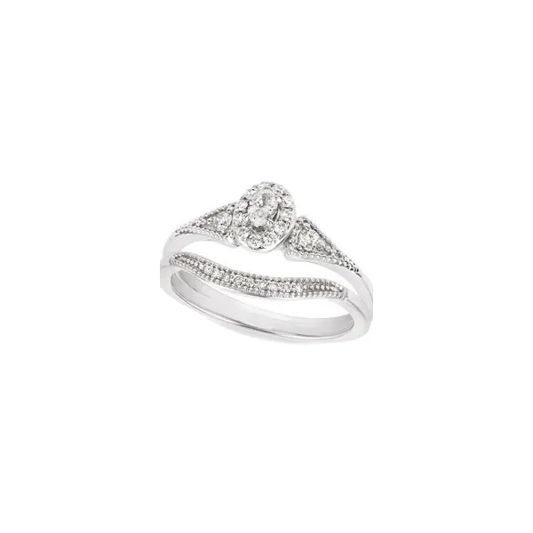 White Gold Oval Shape Engagement Set Layne's Jewelry Gonzales, LA