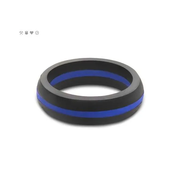 women's thin blue line silicone ring