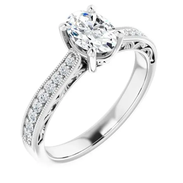 White 14Kt Engagement Ring with 1.05Ct Oval Diamond Lee Ann's Fine Jewelry Russellville, AR