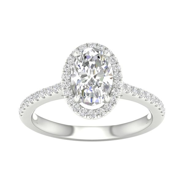 White 14 Karat Engagement Ring with Oval Lab Grown Diamond Lee Ann's Fine Jewelry Russellville, AR
