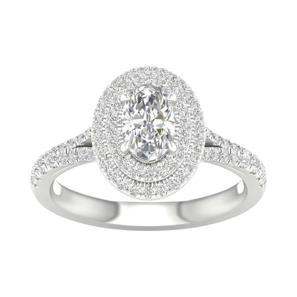 White 14 Karat Engagement Ring with Oval Lab Grown Diamond Lee Ann's Fine Jewelry Russellville, AR