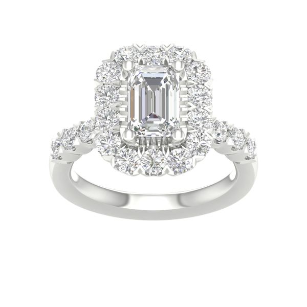 White 14 Karat Engagement Ring with Emerald Cut Diamond Lee Ann's Fine Jewelry Russellville, AR