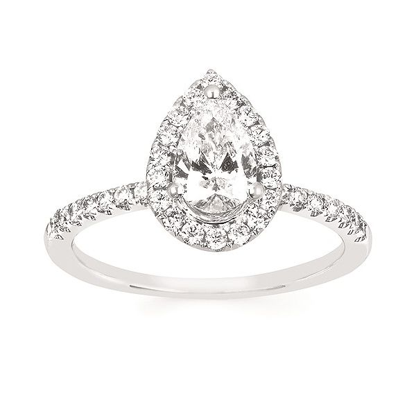 White 14 Karat Engagement Ring with Pear Shape Diamond Lee Ann's Fine Jewelry Russellville, AR