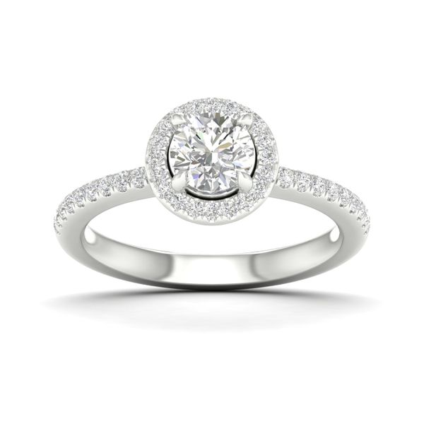 White 14K Engagement Ring with 1.01Ct Round Lab Grown Diamond and 0.25Tw Round Lab Grown Diamonds Lee Ann's Fine Jewelry Russellville, AR