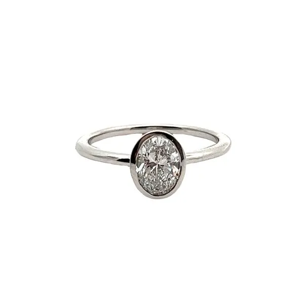 White 14K Engagement Ring with 1.00Ct Oval Lab Grown Diamond Lee Ann's Fine Jewelry Russellville, AR