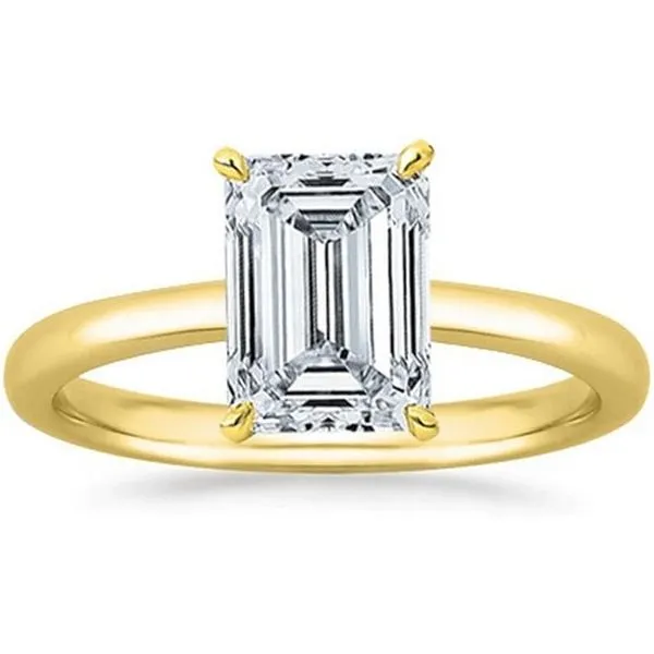 Yellow 14Kt Engagement Ring with Emerald Cut Lab Grown Diamond Lee Ann's Fine Jewelry Russellville, AR