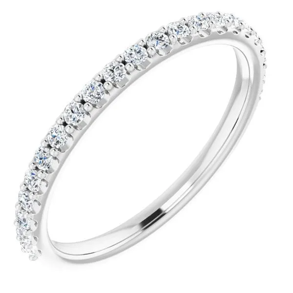 White 14K Wedding Band with Round Diamonds Lee Ann's Fine Jewelry Russellville, AR