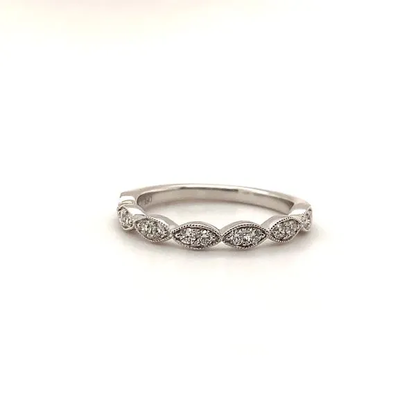 White 14K Wedding Band with Round Diamonds Lee Ann's Fine Jewelry Russellville, AR