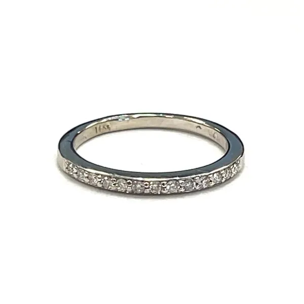 14K White Gold Estate Wedding Band with Round Diamonds Lee Ann's Fine Jewelry Russellville, AR