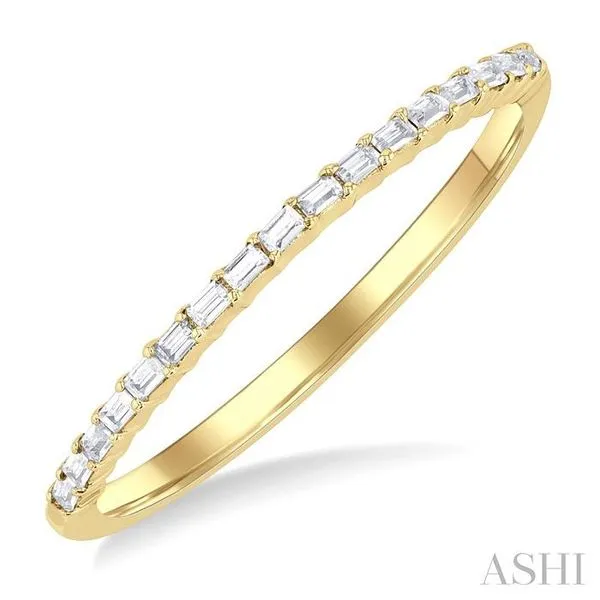 10K Yellow Gold Wedding Band with Baguette Diamonds