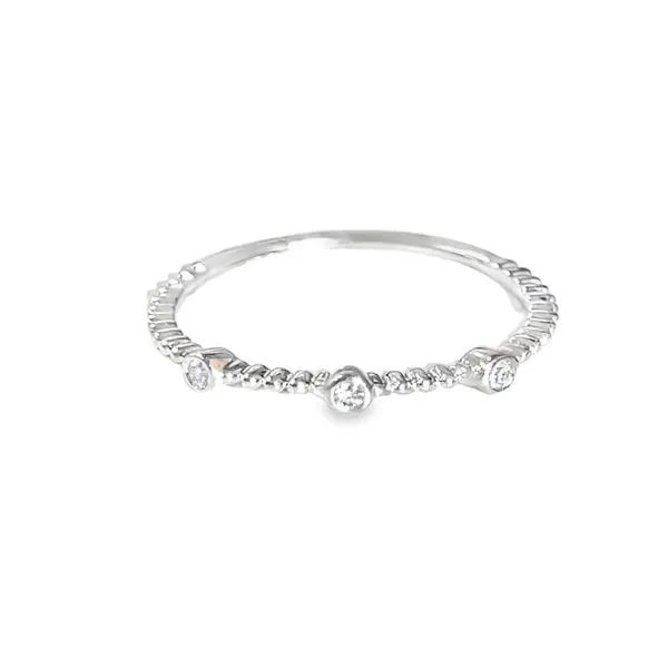 14K White Gold Beaded Wedding Band Lee Ann's Fine Jewelry Russellville, AR