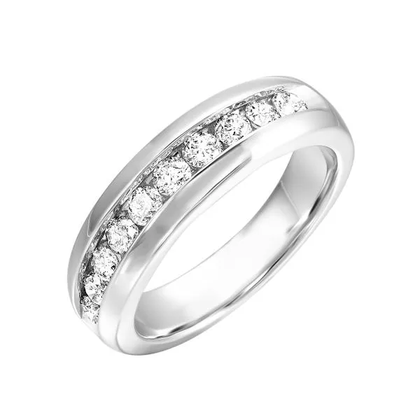 White 14 Karat Wedding Band With 10 Round H/I I1 Diamonds Lee Ann's Fine Jewelry Russellville, AR