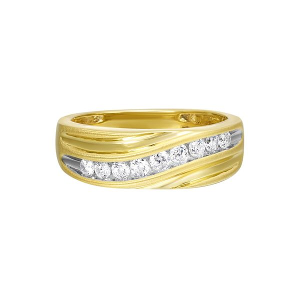 Yellow 10 Karat Wedding Band With 9 Round H/I I1 Diamonds Lee Ann's Fine Jewelry Russellville, AR