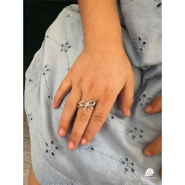 10K White Gold Diamond Bow Tie Ring Image 2 Lee Ann's Fine Jewelry Russellville, AR