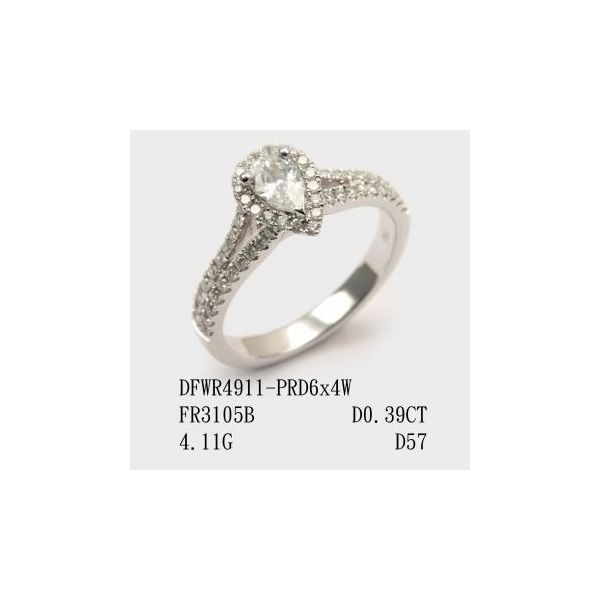 White 18 Karat Halo Semi-Mounting Ring Lee Ann's Fine Jewelry Russellville, AR