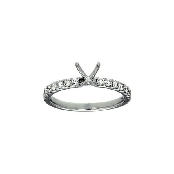 White 14 Karat Round Diamond Semi-Mounting Ring Lee Ann's Fine Jewelry Russellville, AR