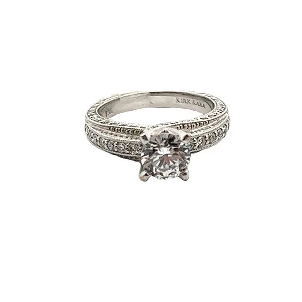 White 14 Karat Semi-Mounting Ring